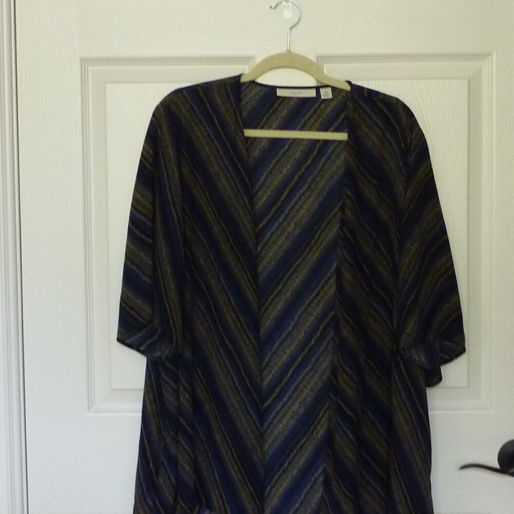 Sejour Open Front Jacket in Blue Green Black 16W